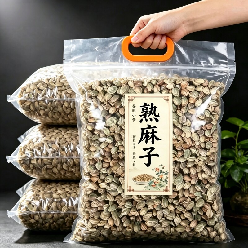 甘肃天水特产炒熟原味五香椒盐麻子大粒人吃新鲜生麻籽食用新炒货