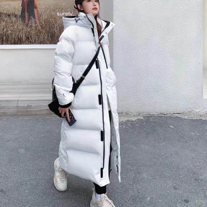 网图冬季新款羽绒棉服韩版中长款过膝棉衣oversize面包服外套