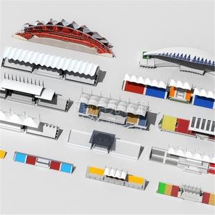 草图大师 SU模型 现代体育建筑体育场看台露天体育场表演戏曲台