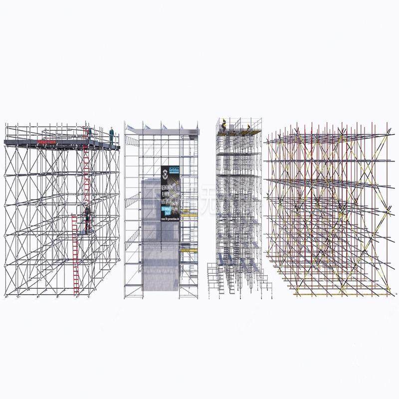 草图大师 SU模型 工地脚手架钢管脚手架桁架铁架子不锈钢脚手架