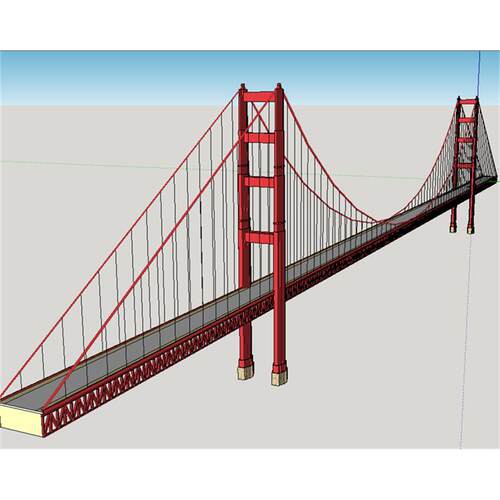SU0279 sketchup模型库 SU模型 跨江大桥 铁桥  景观桥 圣弗兰桥