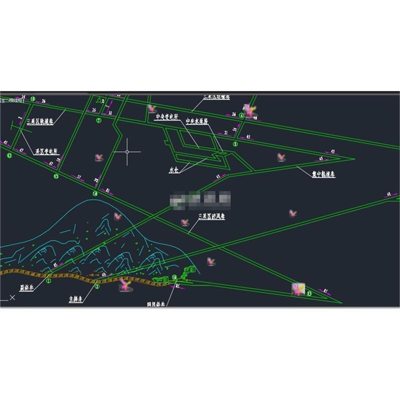矿井通风系统及通风网络图CAD图纸
