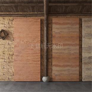现代背景墙 民宿墙体 夯土墙面  土坯房 土坯墙面草图大师SU模型