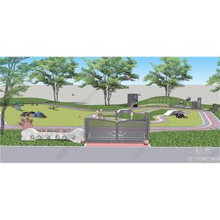 4795现代宠物乐园 宅间绿地宠物活动区训练器材宠物景观SU模型