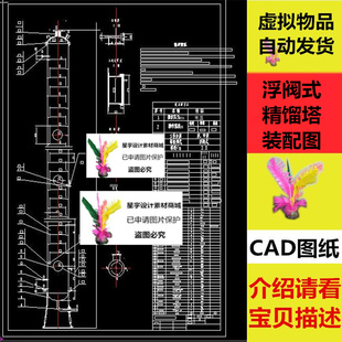 浮阀式精馏塔装配图 CAD图纸