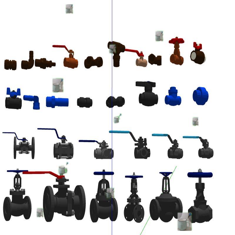 草图大师 工业机械零件SU模型阀门管道设备水表闸道器材