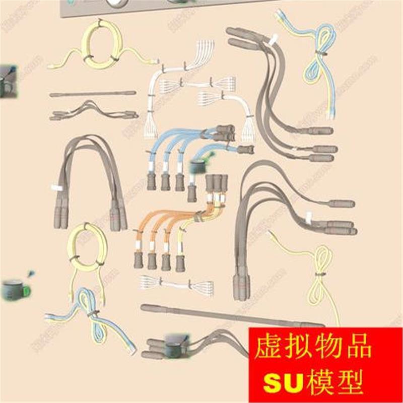 草图大师SU模型 数码器材电缆线插头电缆数据线网电线滑道插座