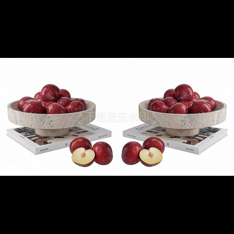 现代食物饮料 李子 水果蔬菜 果盘摆件 酒水食物草图大师SU模型