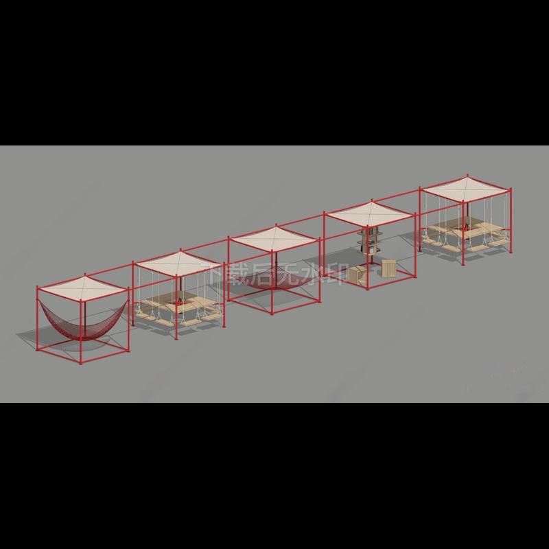 现代艺术景观装置 网红打卡 模块化装置互动装置草图大师SU模型
