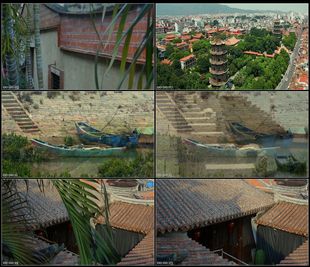 航拍泉州关帝庙锡兰王子故居城市建设风景高清实拍视频素材