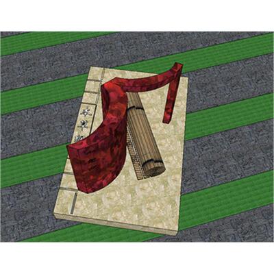 SU0616 sketchup模型库 SU模型 庭院景观 康缘药业工业园区书雕塑