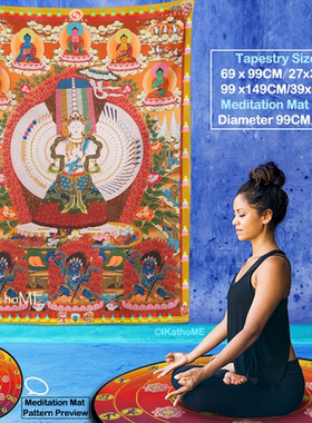 大白伞盖佛母唐卡挂布挂毯Ushnisha Sitatapatra Buddhist Deity