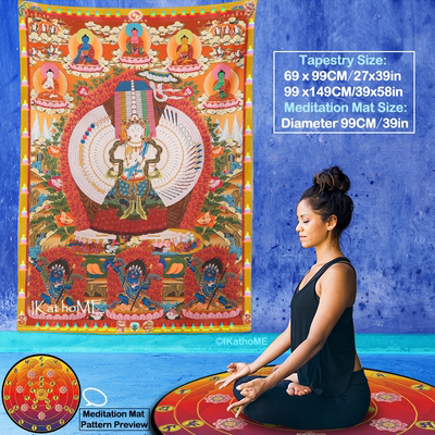大白伞盖佛母唐卡挂布挂毯Ushnisha Sitatapatra Buddhist Deity