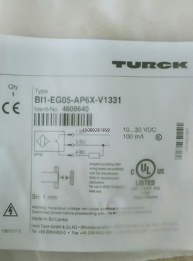【议价】议价*TURCK,4608640,图尔克,Bi1-EG05-AP6
