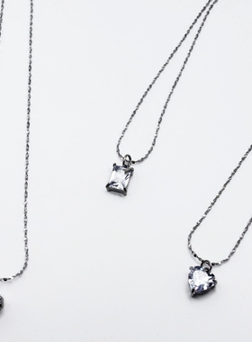 shining项链基础必入款锆石吊坠配饰潮流锁骨链女配饰钛钢饰品