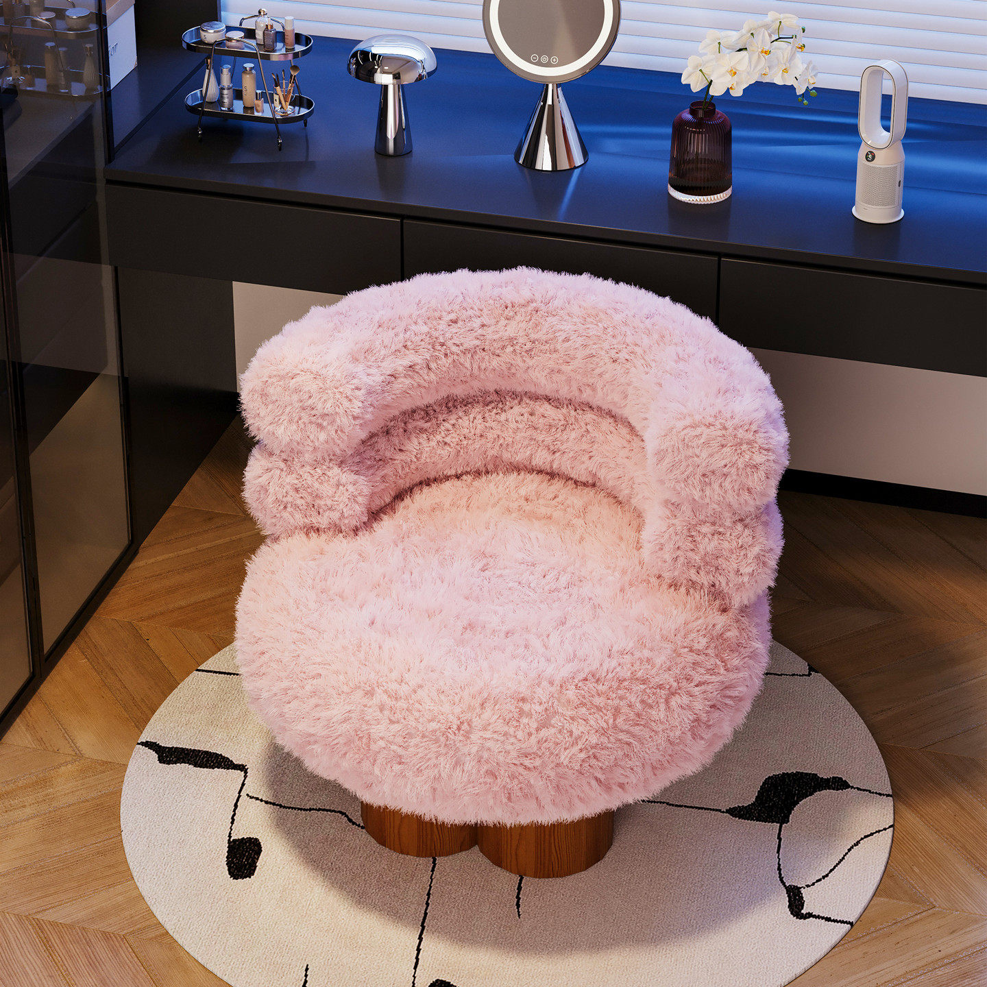 轻奢风化妆凳女生衣帽间卧室梳妆台椅子单人沙发椅网红休闲化妆椅