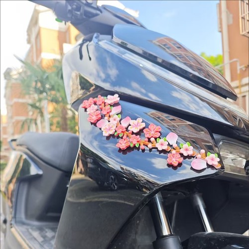 适用极核AE7PRO/AE5iPRO电动车仿真桃花立体花瓣装饰贴纸拉花装件