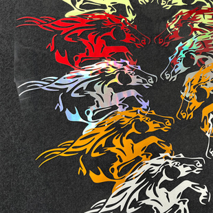 飞马反光车贴防水车身装饰贴个性创意跳跃马贴纸骏马机车改装贴