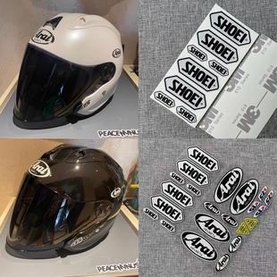 适用SHOEI摩托车头盔贴纸原装尺寸Arai全盔镜片反光贴花防水拉花