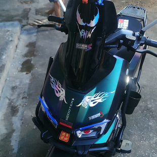 适用台铃火眼机甲3封神电动车定风翼改装车灯3D夜光猫眼装饰贴纸