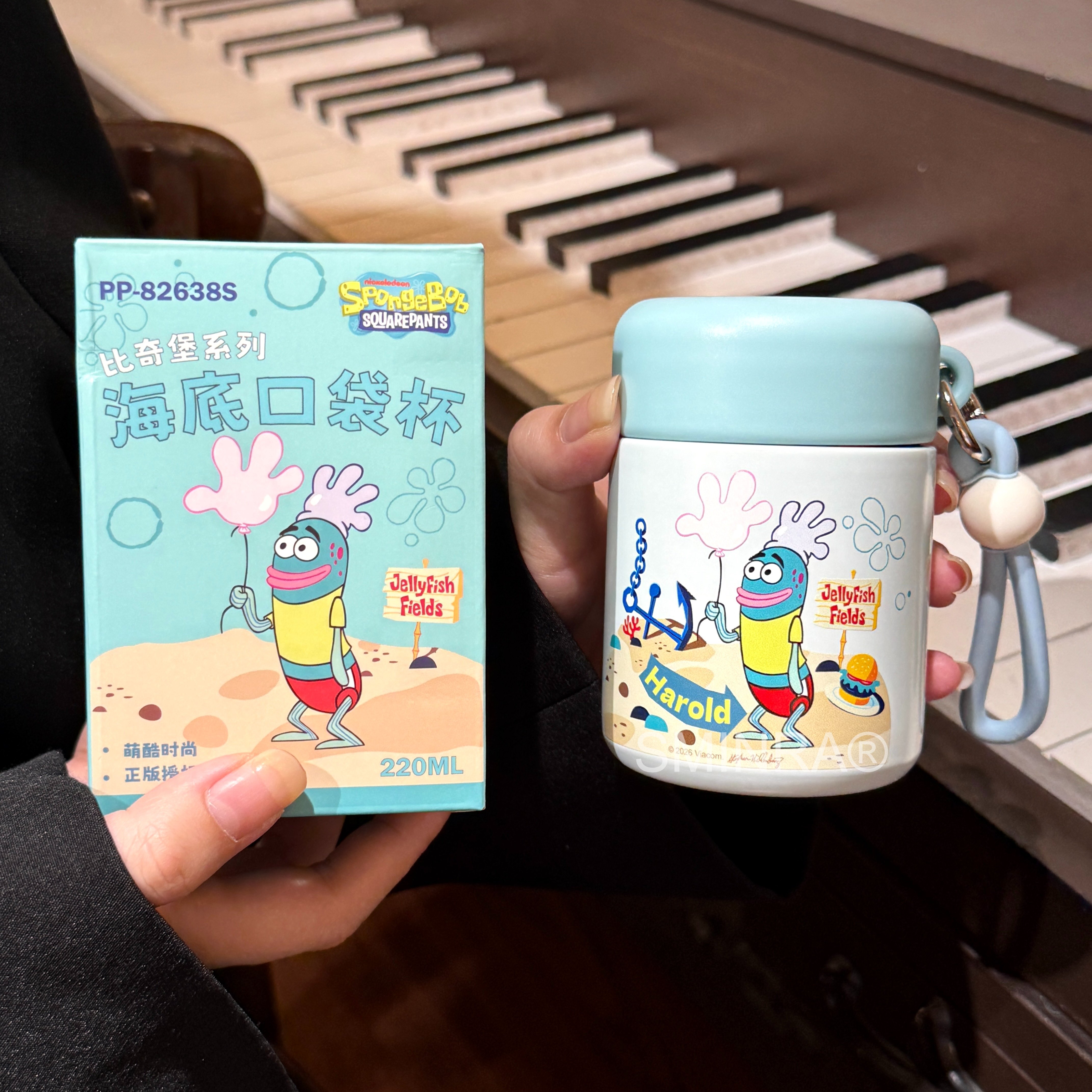 海绵宝宝儿童迷你保温杯新款女生高颜值便携小巧口袋杯可爱水杯