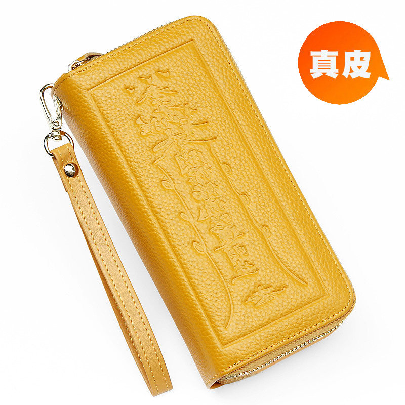 真皮招财钱包男女士情侣款多功能