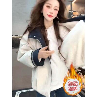 绒加连IUH帽派克服外套女202厚5冬季新款韩版松休闲宽显瘦加夹克