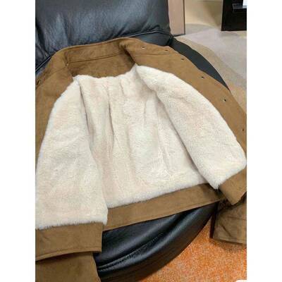 短款绒加外套女秋冬新款2025子爆款韩版休闲流加行小个夹IHU克上