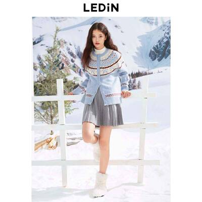 费【尔岛CAEDE440系列】乐町色线女 线开 撞衫年冬新款针织毛衫毛