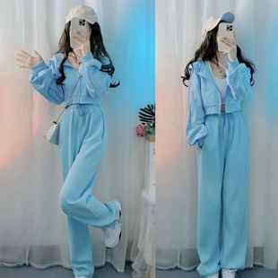 春秋季运动服套装女小个子学生韩版宽松秋装搭配一整套休闲两件套