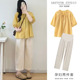 甜美套装 新款 宽松泡泡袖 衬衫 孕妇装 上衣托腹阔腿裤 2025夏季