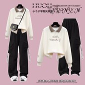 少女高中学院风青少年Polo领卫衣 女2024新款 初中生秋季 套装