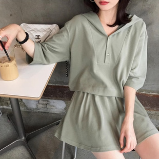 女潮 夏季 新款 休闲时尚 减龄洋气网红炸街盐系穿搭短裙两件套装