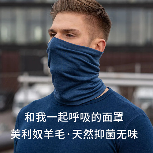 灰壳美利奴羊毛速干面罩