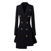 5994不规则气质西装 明星同款 裙风衣连衣裙女2025新款 秋冬中长款