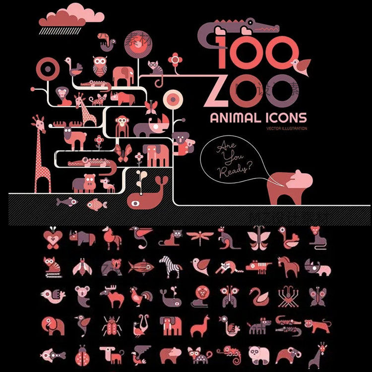 创意扁平化卡通动物园鸟类logo标志icon图标ai矢量psd设计ui素材