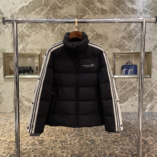 GFGEFEILU男装2025秋冬新款GF奢侈品男士条纹立领羽绒服外套正品