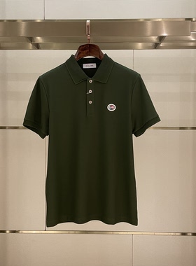 2026夏季新款AOLAMA奥拉玛奢侈品男装刺绣短袖polo衫翻领T恤正品