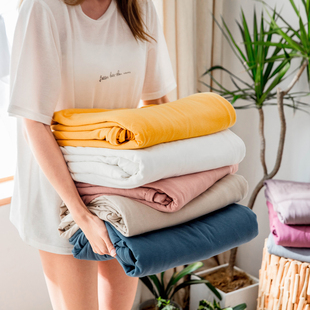 无印良品被套单件纯棉床单天竺棉活性纯色床笠被单A类针织棉枕套