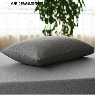 无印良品全棉针织棉48*74枕套天竺棉简约纯色单人枕头套一对装2只