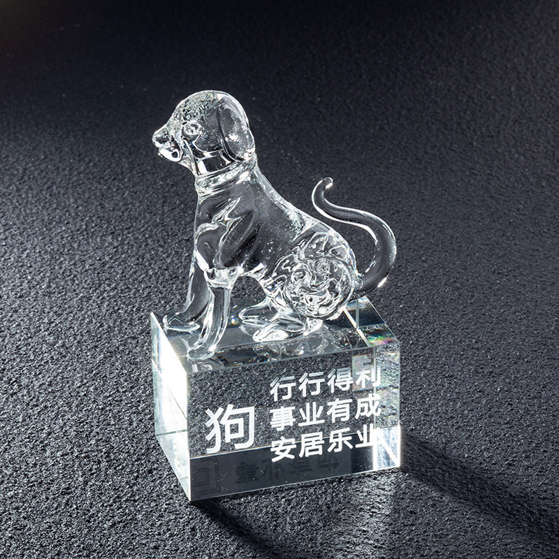 十二生肖水晶12鼠牛虎兔龙蛇马羊猴鸡狗猪生日礼物属相摆件可定制