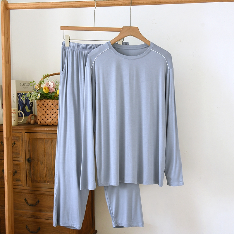 男士莫代尔长袖长裤家居服套装