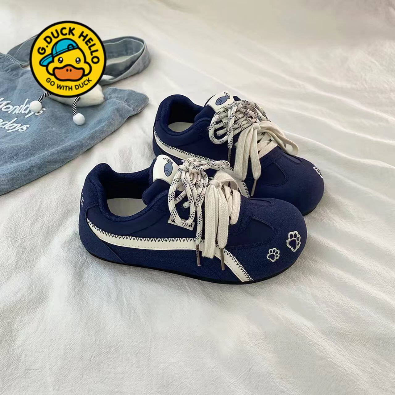 小黄鸭德训鞋女2026春季新款爆款小众巨好看的鞋百搭休闲鞋板鞋子