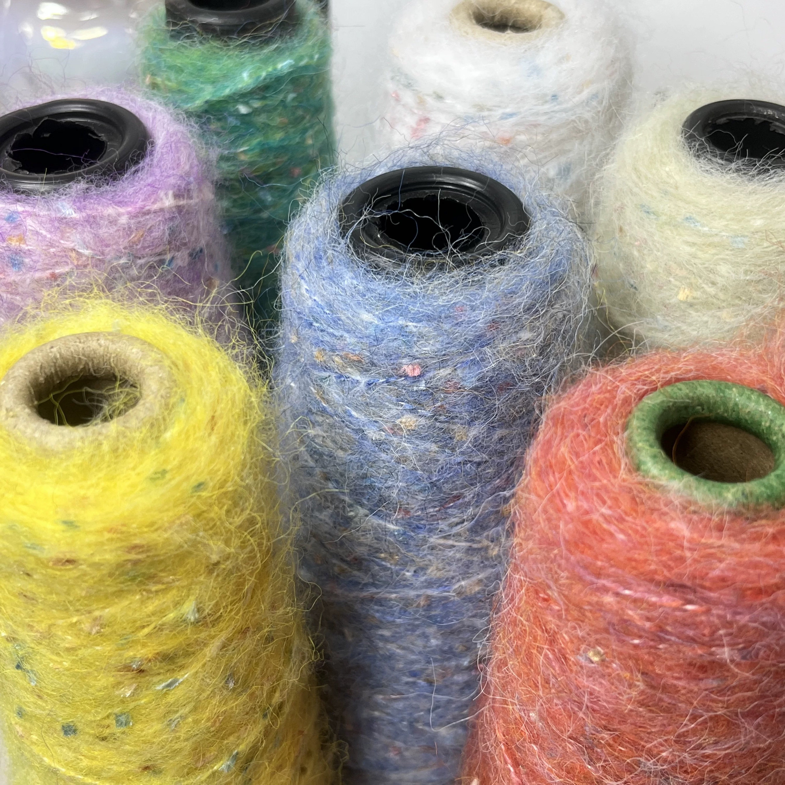 DIY马海毛彩点线中粗七彩手工diy钩织亲肤柔软毛衣毛线团材料包