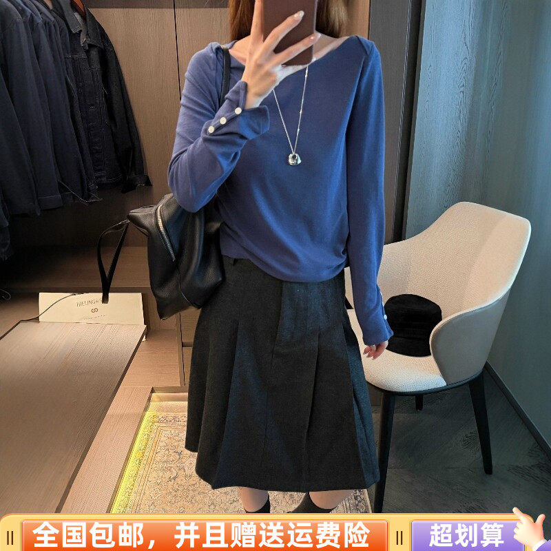 秋季宽松显瘦长袖T恤女弹力