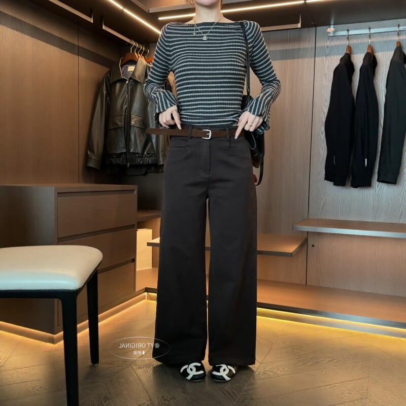 秋季韩版高腰显瘦直筒休闲裤女