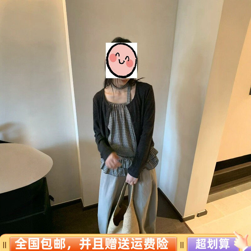 2026春季新品韩版宽松显瘦吊带背心裙加短外套两件套套装女时尚潮