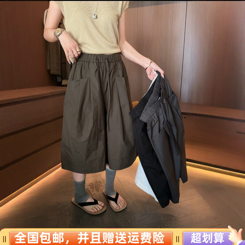 夏季高腰显瘦速干八分休闲裤