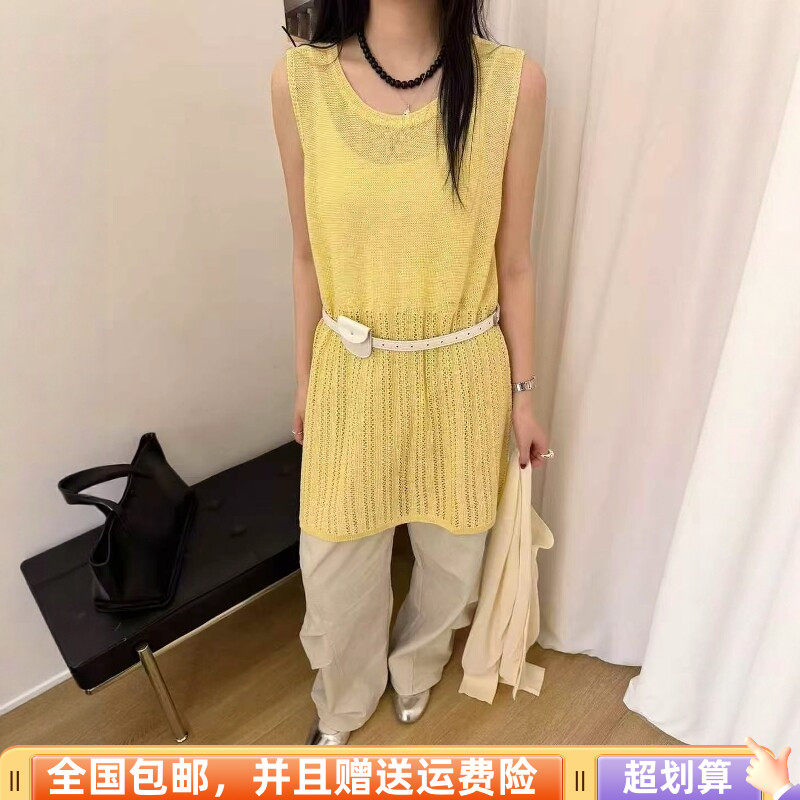 欧洲站2026春季新品休闲时尚百搭韩针织背心连衣裙长款显瘦减龄女