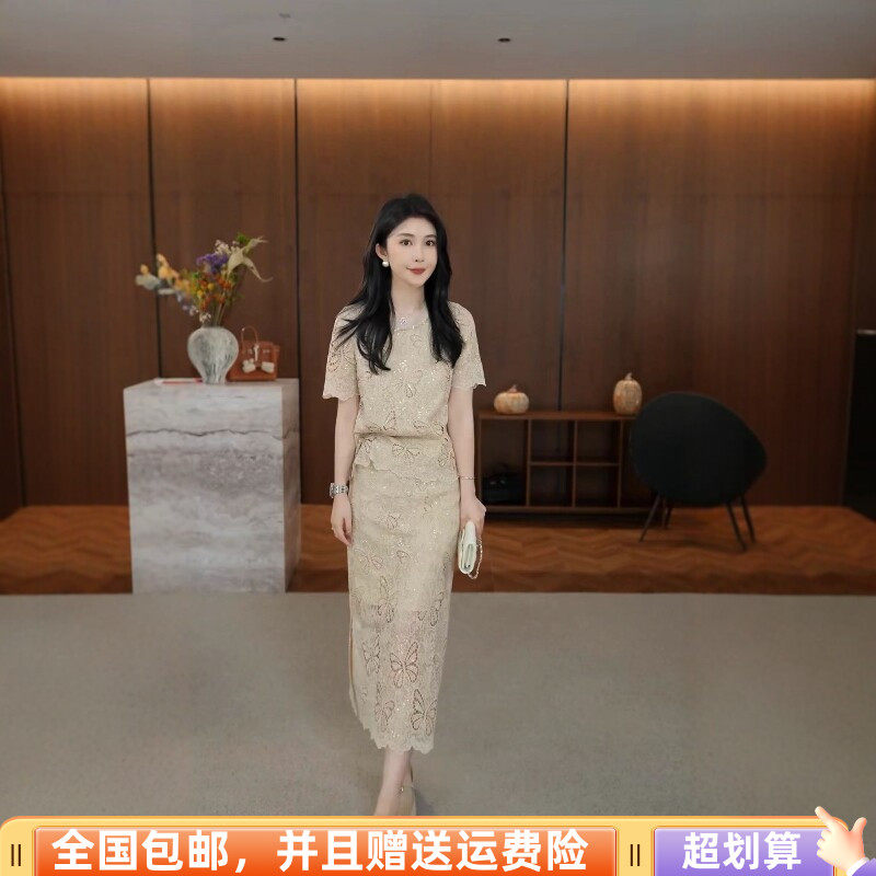 夏季韩版显瘦蕾丝钩花套装